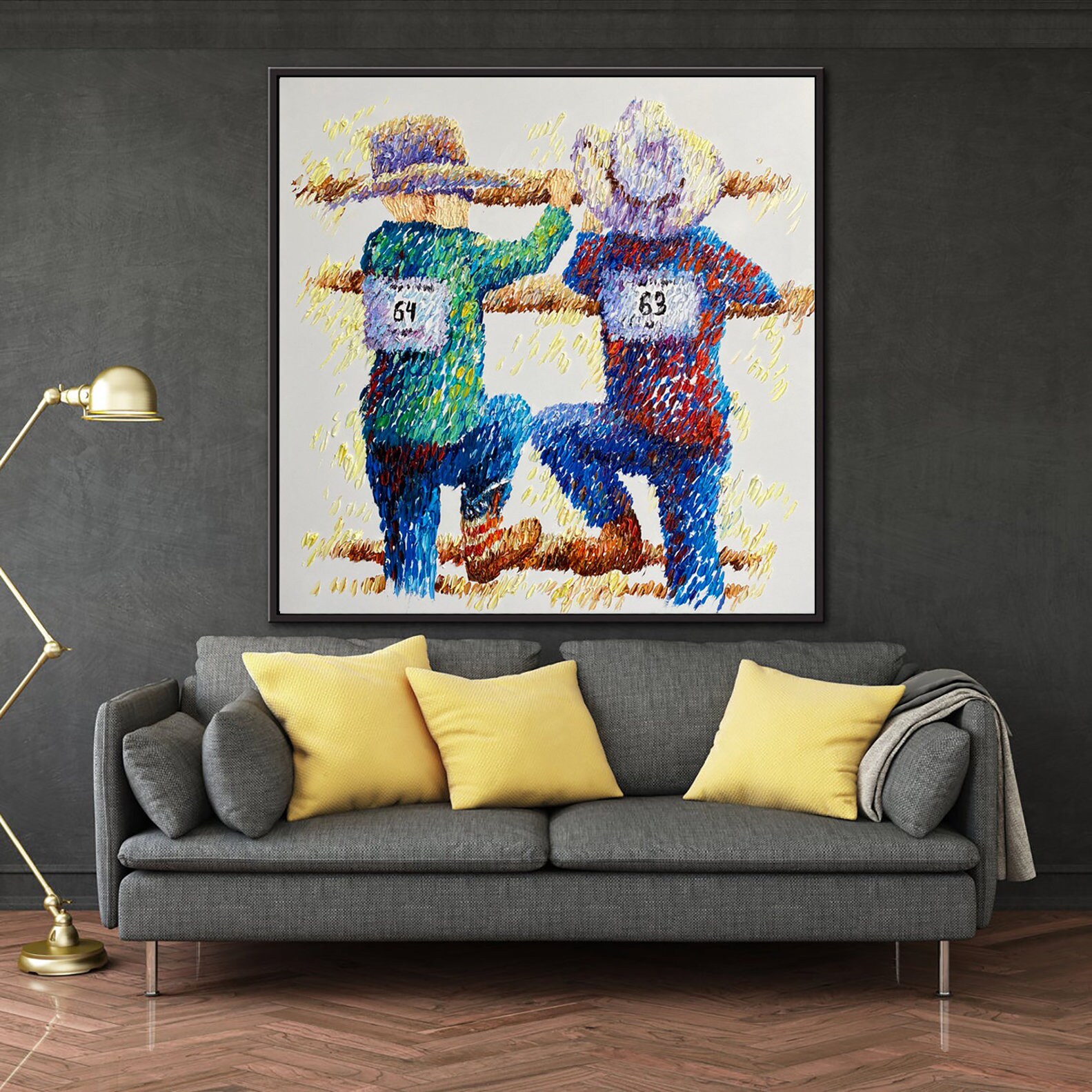 カウボーイの壁アート、西部風の子供部屋の装飾、カウガールのアート