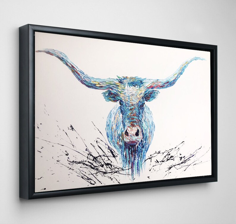 Original Abstract Longhorn Paintings on Canvas Abstract Etsy