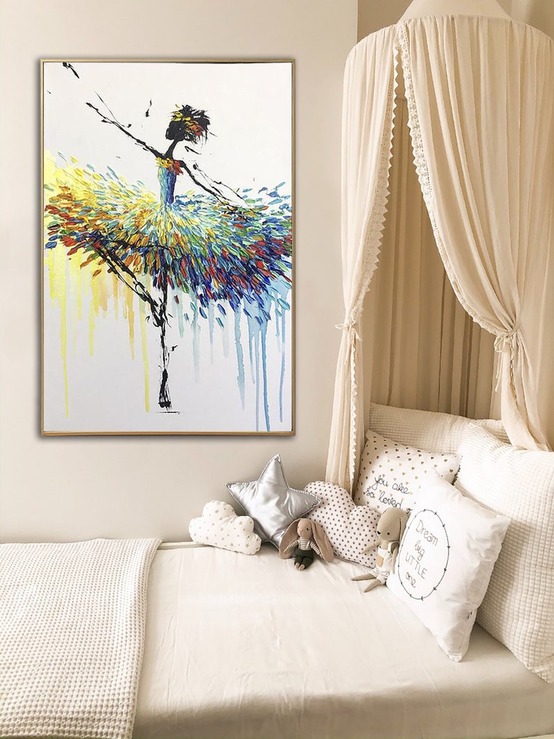 Oversized Canvas Wall Art Ballerina Painting Abstract Painting Etsy