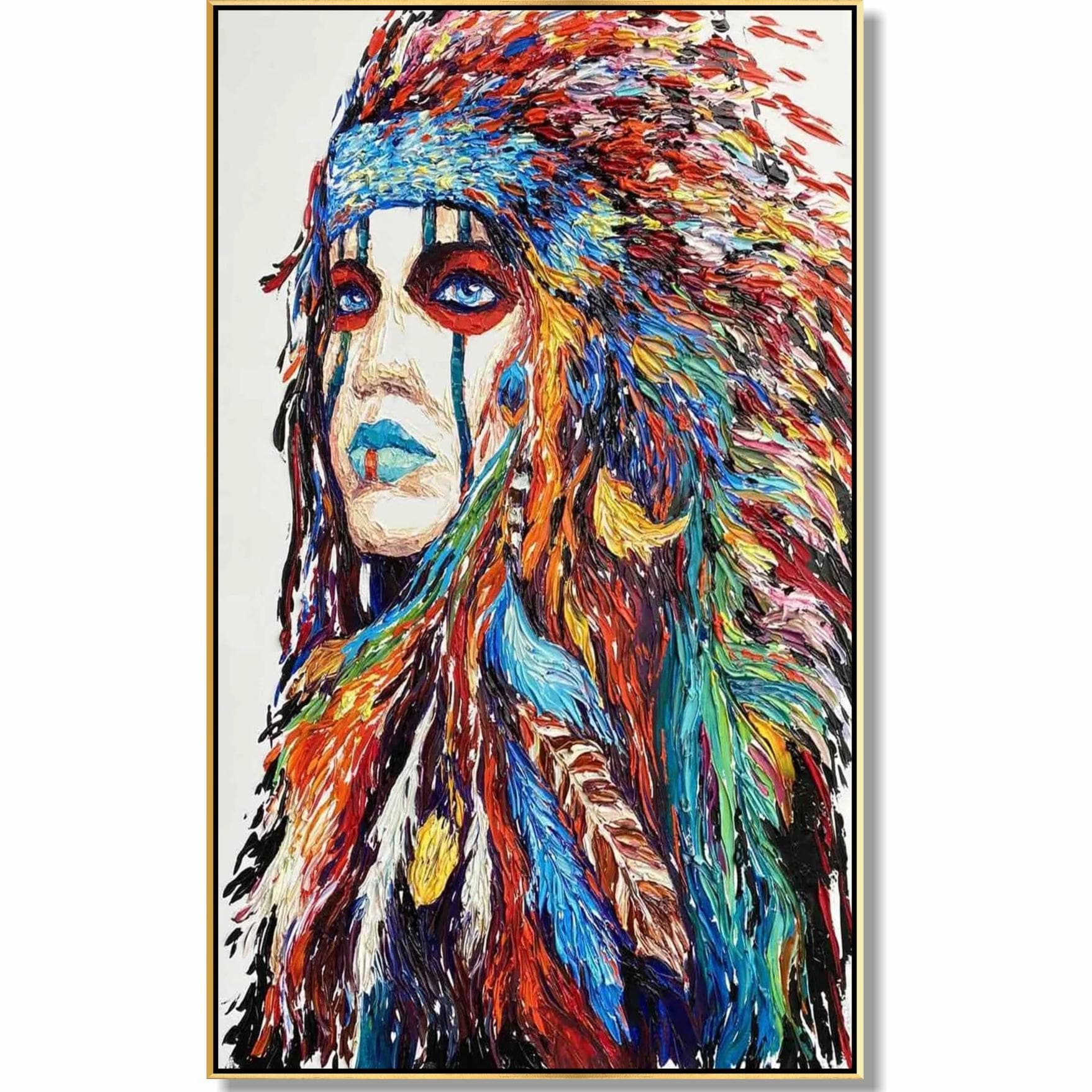 Abstract Canvas Art Native American Painting American Indian