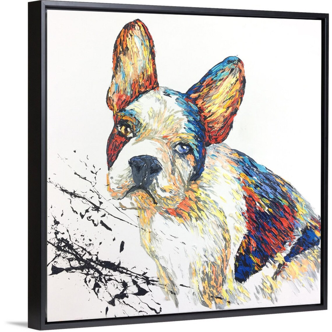 Abstract French Bulldog Paintings On Canvas Dog Painting Pet | Etsy