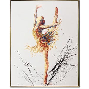 Elegant Ballerina Abstract Painting Dance-Inspired Art Textured Impasto Painting Modern Ballet Wall Art Handmade Wall Decor for Home Decor