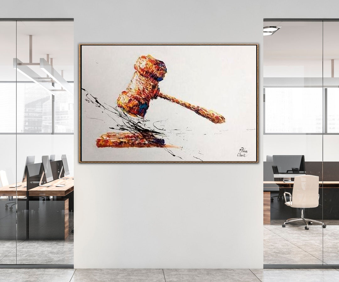 Law Office Painting Canvas | Judge Gavel Justice Courtroom Wall Art - Etsy