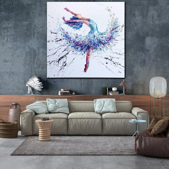 GICLEE PRINT Art Abstract Dancer Painting Aqua Blue CANVAS Prints Colo –  Contemporary Art by Christine