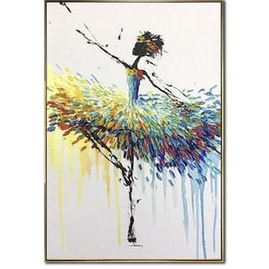 Oversized Canvas Wall Art Ballerina Painting Abstract Painting Ballet Dancer Impasto Painting Colorful Wall Art Painting For Living Room