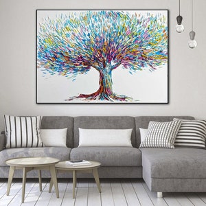 Colorful Tree Painting – Textured Abstract Nature Art