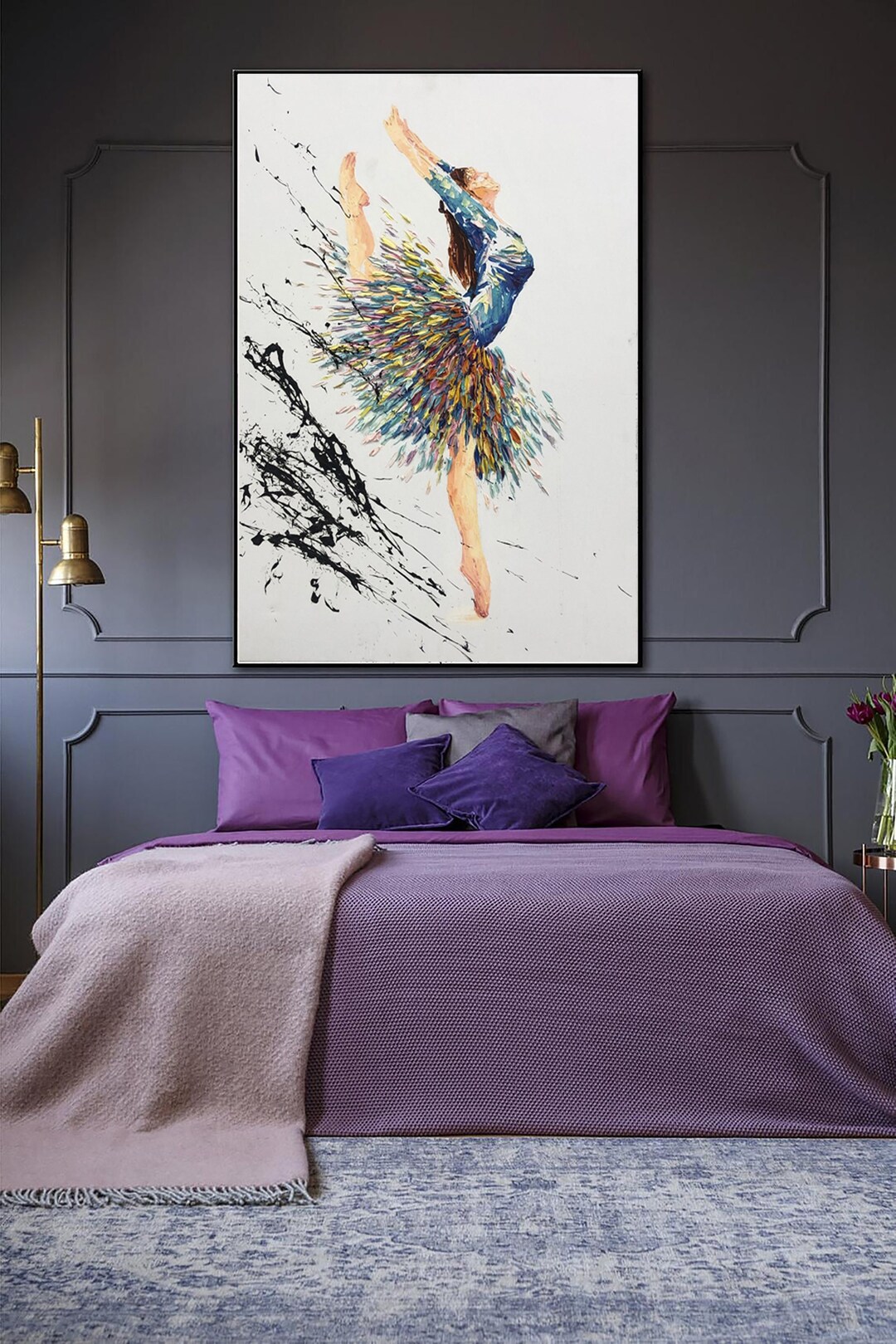 Personalized Ballerina Wall Art, Elegant Ballet Dancer Painting ...