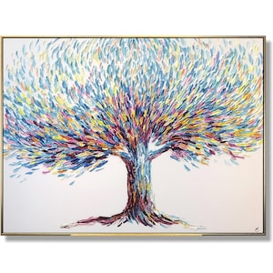 Original Abstract Colorful Tree of Life Painting Costal Wall Decor
