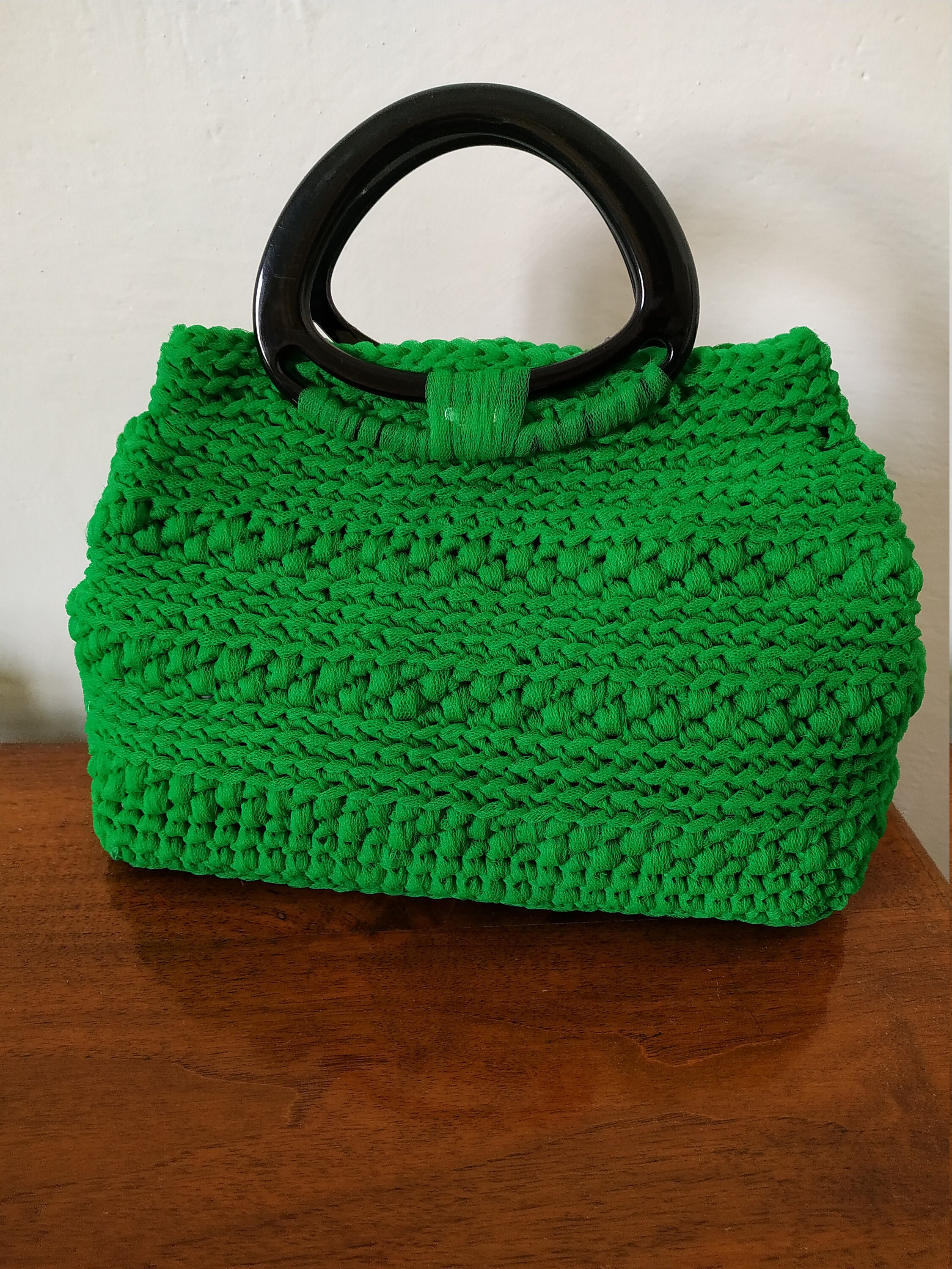 crochet bag green tulle Pretty handmade bag Borse e borsette Borse Borsette da polso 