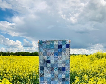 Trapunta patchwork Blue Liberty singola