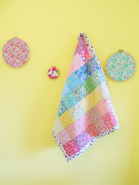 Baby Quilt Liberty Rainbow