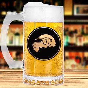 Pubg Level 3 Helmet Beer Stein Mug Beer Lover Gift Glass Personalized Gamer Gifts Geek Gift Beer Stein Gift For Him, Fathers Day Gift k372