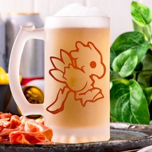 Final Fantasy Chocobo Beer Mug Glass, Beer Stein Tankard Personalized Gamer Gift Gift For Him Gift For Husband Fathers Day Gift Geek Gift