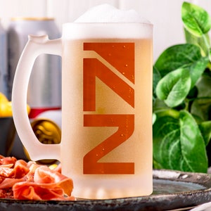 Mass Effect N7 Beer Mug Glass, Beer Stein Tankard, Personalized Gamer Gift Gift For Him, Gift For Husband Fathers Day Gift, Geek Gift k262