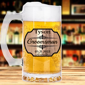 Groomsmen Beer Mug, Personalized Beer Mug, Custom Beer Mug, Groomsmen Gift, Gift for Groomsmen, Beer Glass, Best Man Mug, Beer Glasses k2