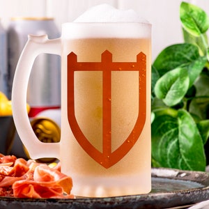 Final Fantasy Paladin Beer Mug Glass Personalized Gamer Gift Gift For Him Beer Stein Tankard Gift For Husband Fathers Day Gift Geek Gift