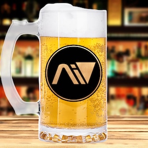Mass Effect Andromeda Initiative Beer Mug Glass Gamer Gifts Geek Gift Beer Stein Beer Lover Gift Mug Gift For Him Fathers Day Gift k263