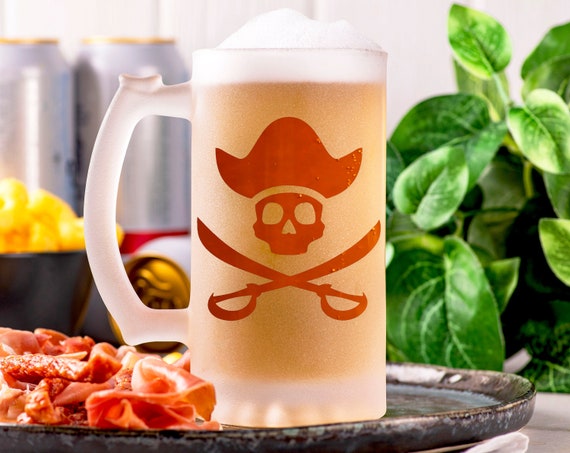 Pirat Totenkopf Glastasse, Piraten Party Geschenke Bierkrug,  Vatertagsgeschenk, personalisiertes Geschenk für Mann, Bierglas, Geschenk  für Ihn, Bierkrug - .de