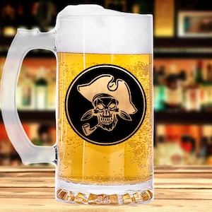 Pirate Skull Mug Captain Beer Mug Groomsmen Mug Personalized Husband Gift for Groomsmen Beer Glass Fathers Day Gift For Him Beer Stein k63