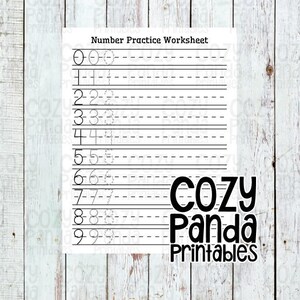 Number Practice Worksheet, Number Tracing Practice  PDF Printable, Preschool Tracing Activity, Trace Practice, Practice Worksheet