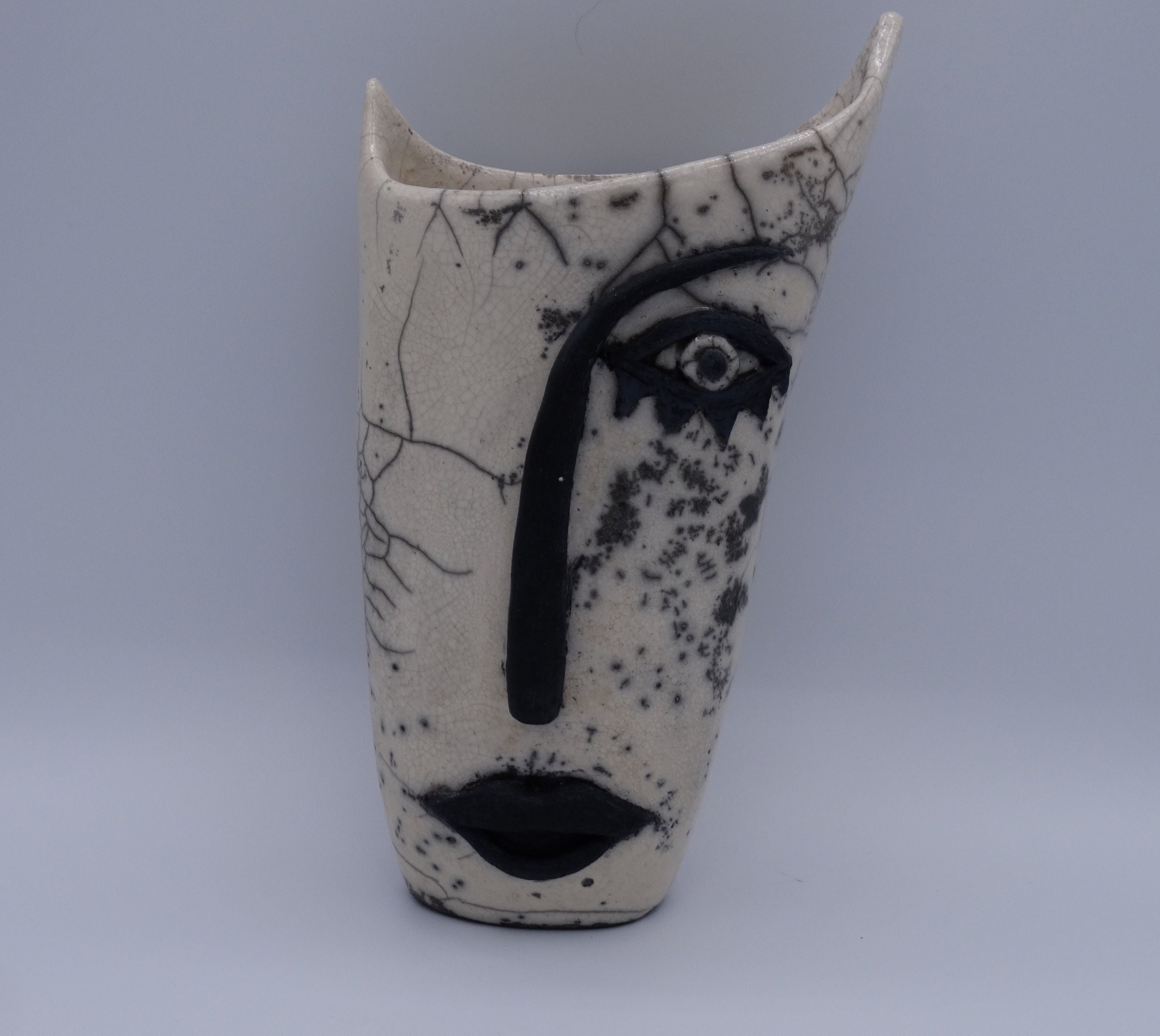 Vase en Raku Visage Femme