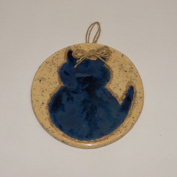 Figurine Miniature Chat En Céramique - Vintage - Occasion