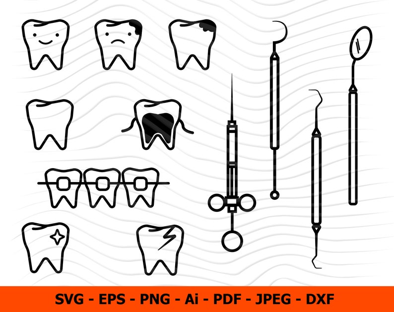 Dentist SVG Bundle Dentist Cut Files For Silhouettes | Etsy