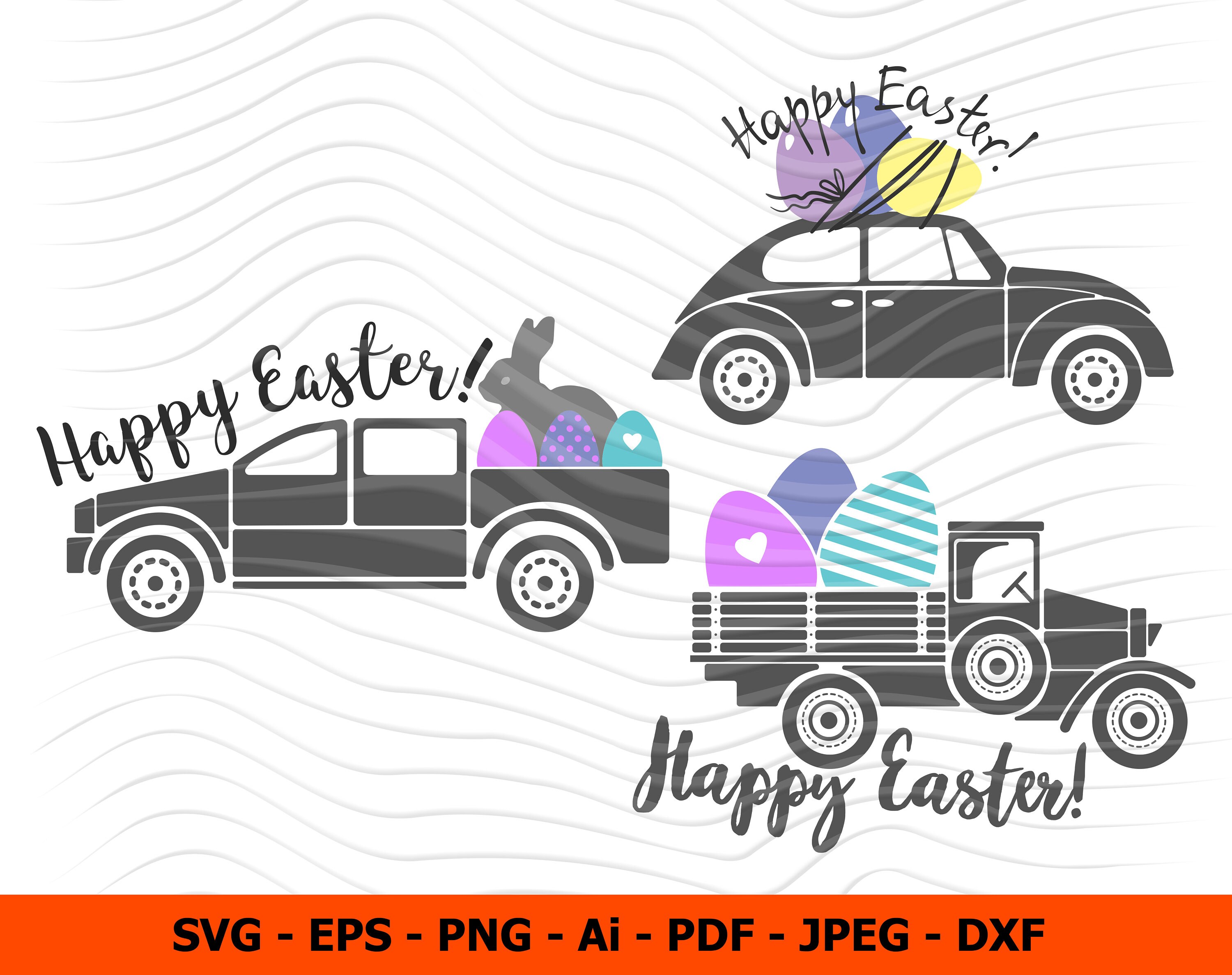Download Easter Truck SVG Easter SVG Cut File Easter Car With Eggs ...