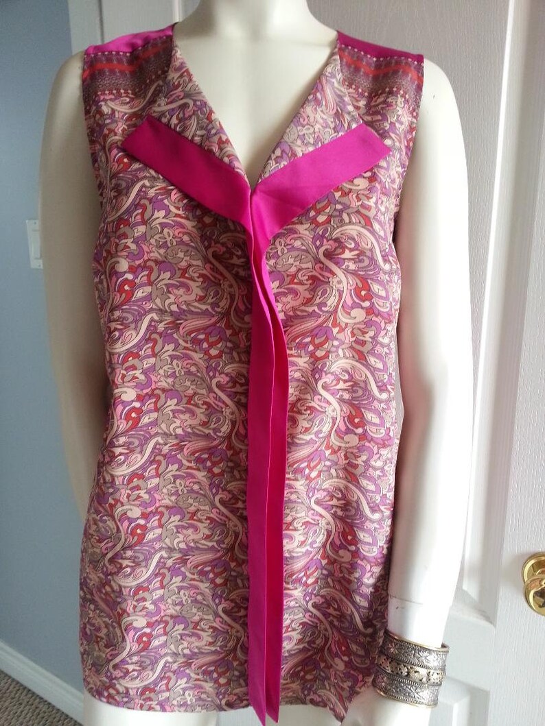 Pink floral silky ladies luxy vintage boho blouse