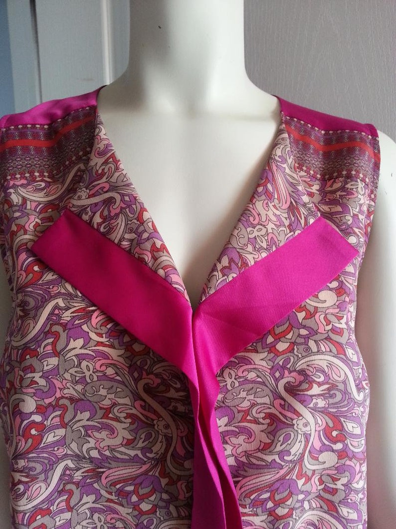 Pink floral silky ladies luxy vintage boho blouse
