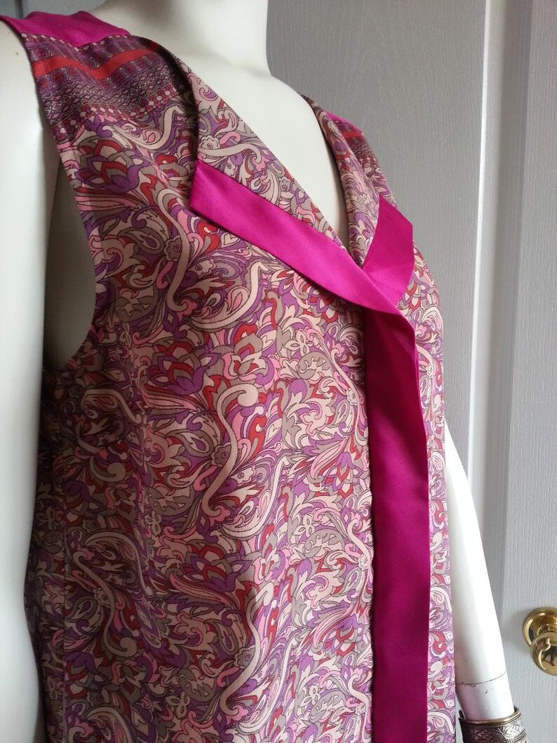 Pink floral silky ladies luxy vintage boho blouse