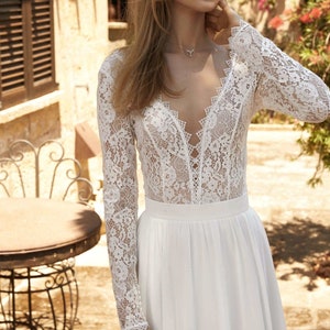 Body de mariée en dentelle, Body de mariée, Body en dentelle pour mariage, Body en dentelle pour mariée