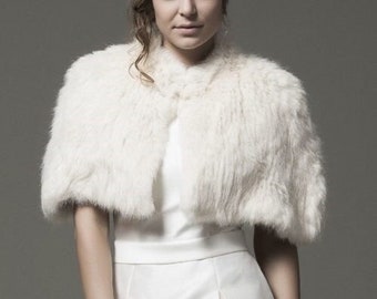 Capa de pelo autentico para novia/ Genuine fur Bridal cape/Bridal Bolero Natural fur