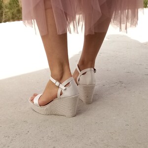 Sandalias de novia, Zapatos de novia, Espadrilles de mariage, Jutes pour mariées, Chaussures compensées pour mariées, Chaussures compensées pour mariées image 2