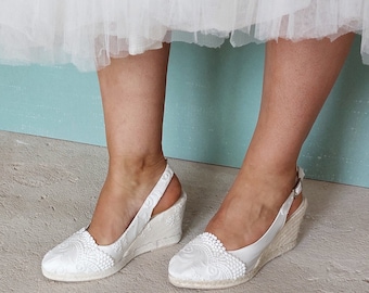 Espadrilles de mariée, espadrilles pour mariage à la plage, sandales pour mariées, sandales de mariage, sandales de mariée