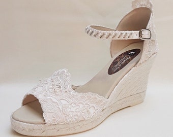 Espadrilles en dentelle de mariée