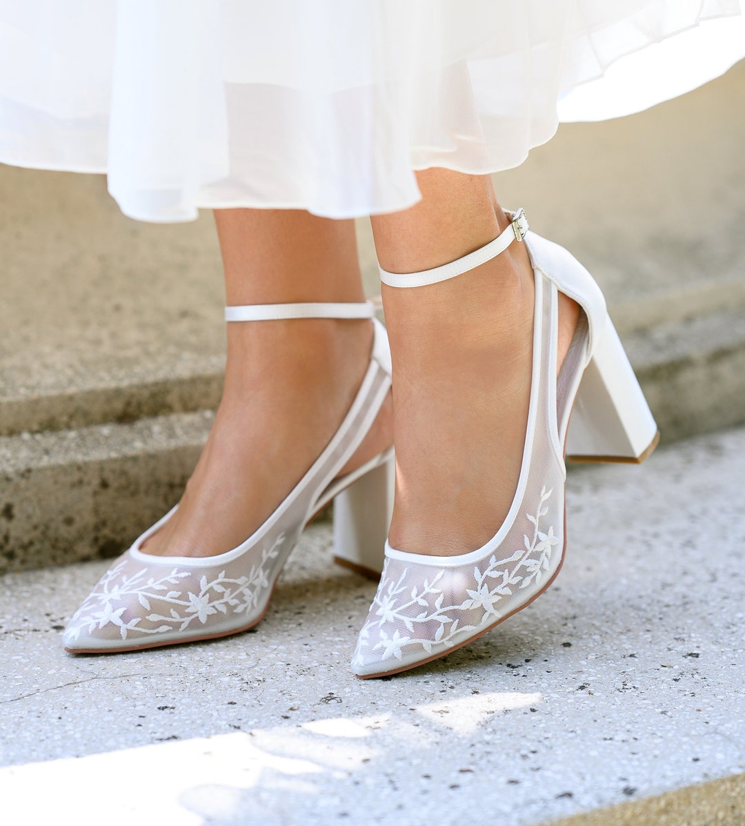 Bella Belle Shoes Block Heel Lace Wedding Shoes Bella Belle Shoes