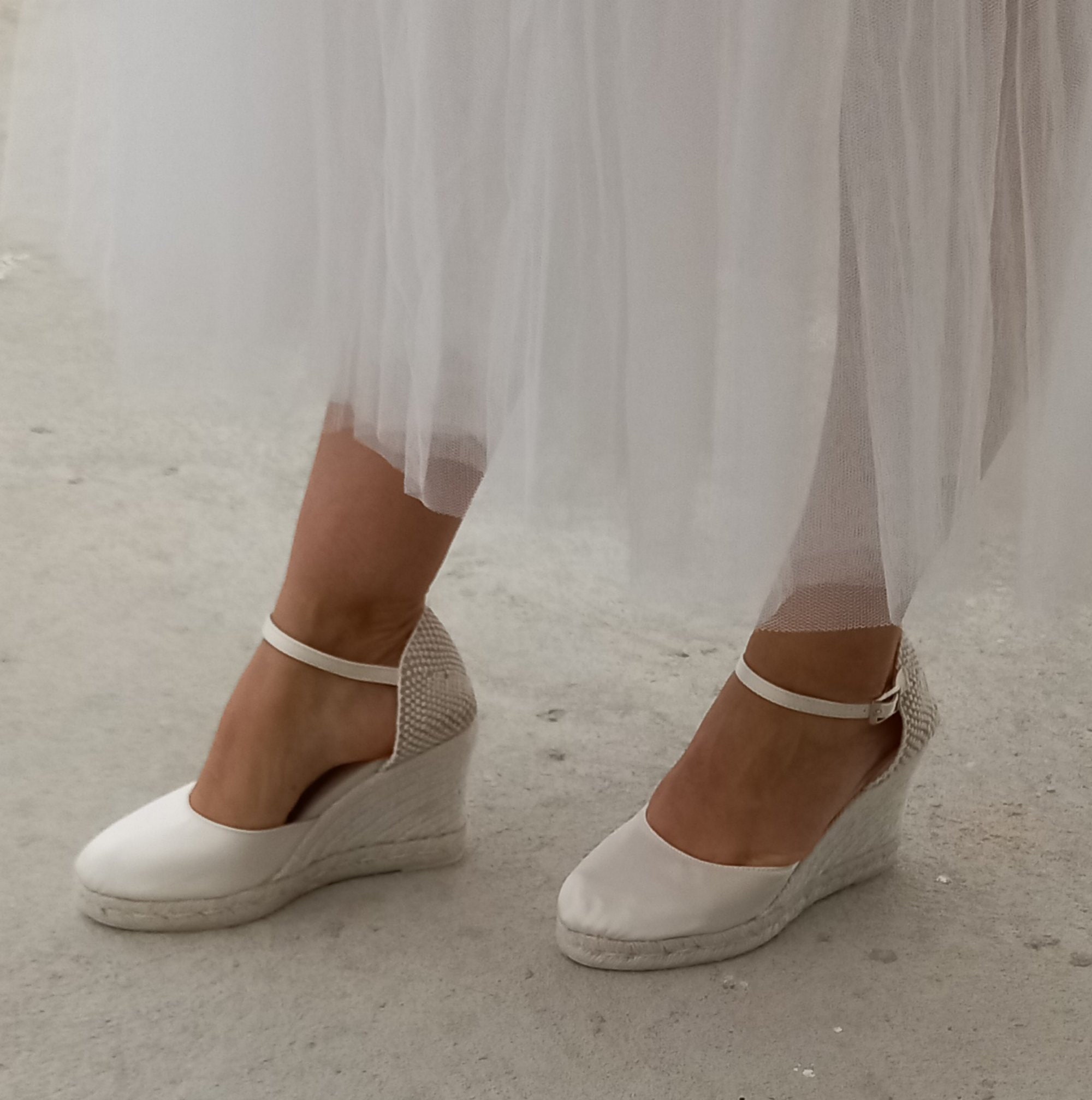 Closed Toe Wedding Wedges for Bride