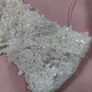 Boléro de mariée en dentelle, boléro de mariée bohème avec décolleté en V profond, boléro en dentelle pour mariage, boléro en dentelle pour mariée, veste de mariage, haut de mariée image 5