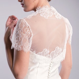 Lace Bridal Jacket, Bridal Bolero, Lace Bolero for Wedding, Lace Bolero for Brides, Bridal bolero short sleeve