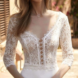 Bolero da sposa in pizzo, Bolero da sposa, Bolero in pizzo per matrimonio, Bolero in pizzo per spose