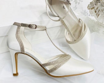 Bridal shoes, Bridal shoes heels, Bridal shoes closed toe, Bridal shoes gold, Wedding shoes, Pretty bridal shoes, Vegan bridal shoes