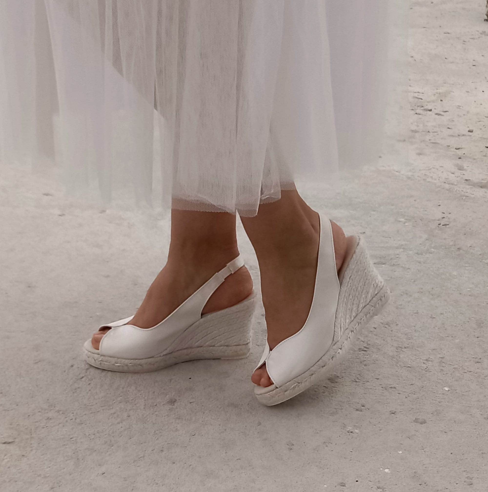 Espadrille blanche mariage sale