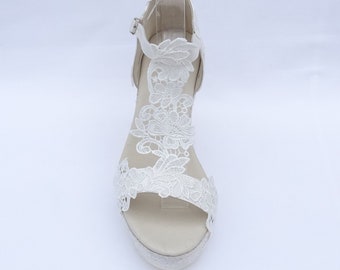 Alpargatas Novia / Espadrilles de mariée / Sandalias con cuñas para Novia / Chaussures compensées de mariée