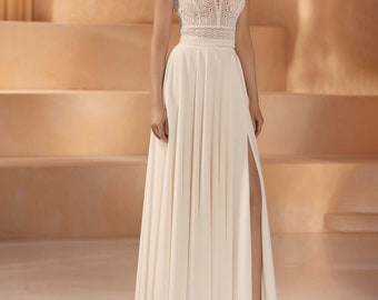 Bridal separates topper skirt, Wedding dress with slit, Courthouse dress, Bridal, Civil wedding dress, Bridal skirt separates with slit