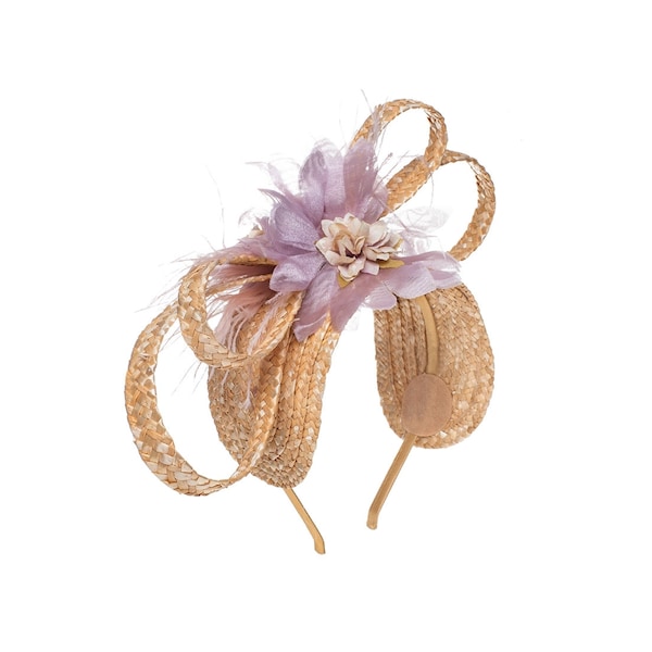 Diadema de rafia con flores y pedreria / Headband for Bridesmaids/ Diadema de fiesta/ Tocado para madrinas para fiesta/ Bridal headband
