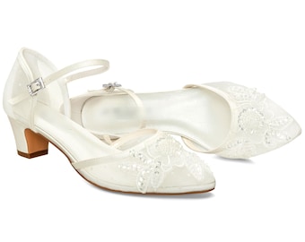 Bridal shoes, Low-heels bridal shoes, Lace bridal shoes, Comfortable bridal shoes, Bridal Shoes