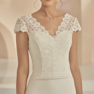 Bolero da sposa in pizzo, Bolero da sposa, Bolero in pizzo per matrimonio, Bolero in pizzo per spose
