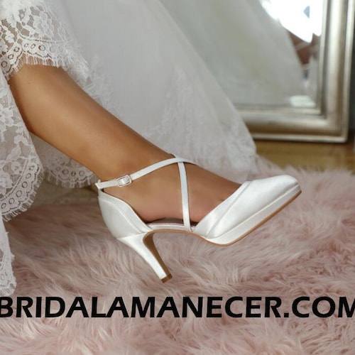 Scarpe da Sposa per Donna, Scarpe da Sposa da Sposa, Scarpe da Sposa Aperte con Tacco Alto, Scarpe da Ballo da Donna con Tacco Alto