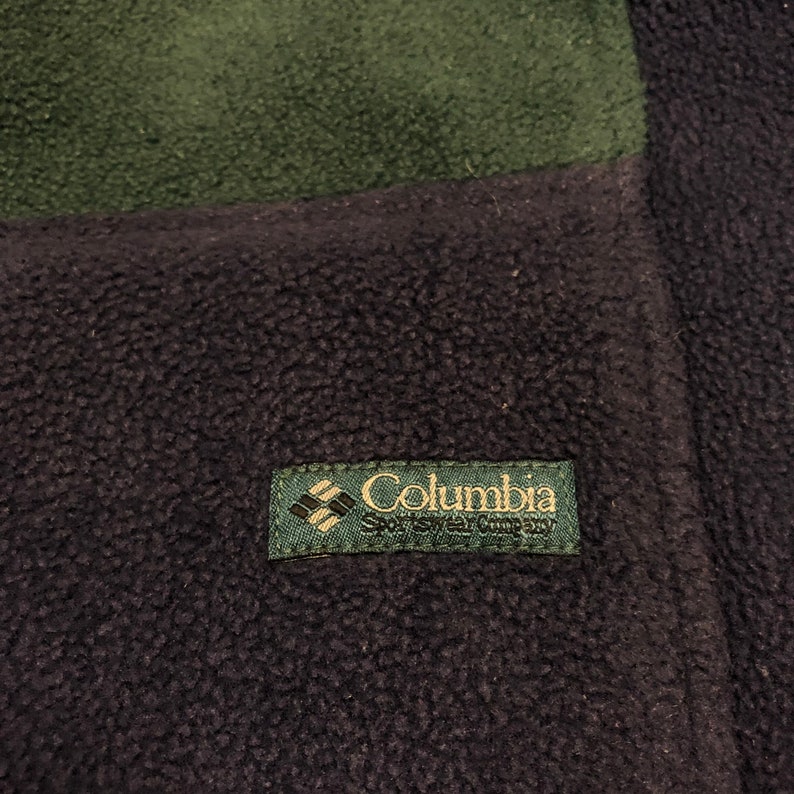 Rare!! Vintage Columbia Fleece Two Tone Zipper Usa Made